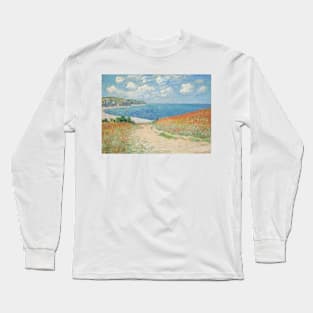 Path in the Wheat Fields at Pourville by Claude Monet Long Sleeve T-Shirt